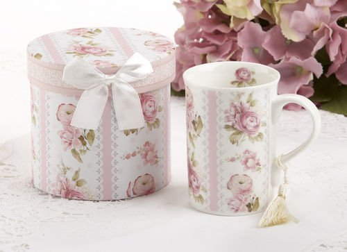 Porcelain Tea / Coffee Mug in Gift Box - Vintage Lace