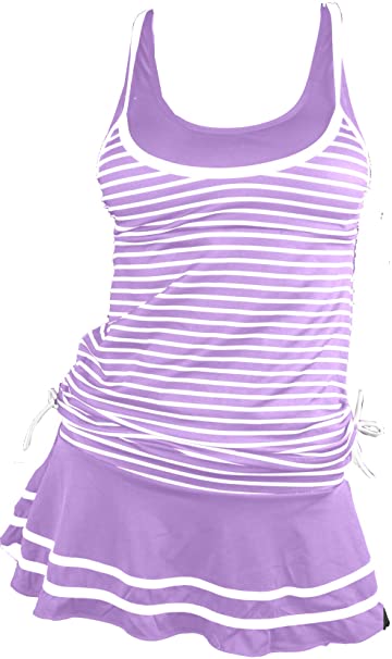 MiYang Women's Tankini Striped Vintage Swim Dress