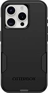 OtterBox Commuter Hülle für iPhone 15 Pro, sturzsicher, schützende Hülle, 3x getestet nach Militärstandard, Schwarz, Keine Einzelhandelsverpackung