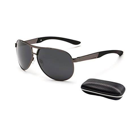 HKBAYI Fashion Men's UV400 Polarized coating Sunglasses men Driving Aviator Mirrors Eyewear Sun Glasses for Men with Case Box