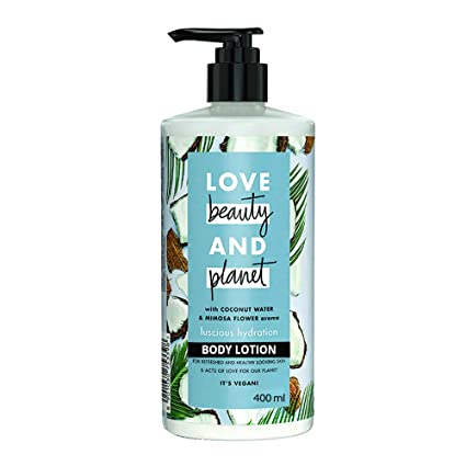 Love Beauty & Planet Luscious Hydration Body Lotion with Coconut Water and Mimosa Flower Aroma, 400 ml