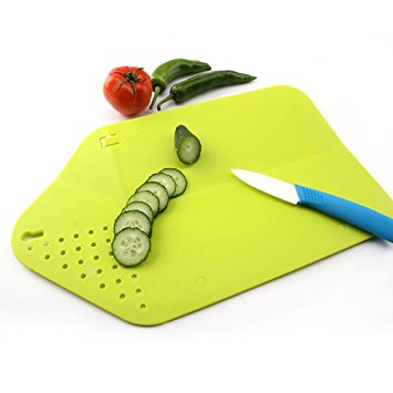 Autohome Fold Plastic Cutting Board 16 by 10 Inches for Indoor Outdoor Easily Carry-Green