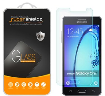 [2-Pack] Samsung Galaxy On5 Tempered Glass Screen Protector, Supershieldz® Anti-Scratch, Anti-Fingerprint, Bubble Free [ Lifetime Warranty]