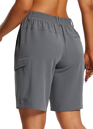 BALEAF Women's Hiking Long Shorts 10" Cargo Short Knee Length Quick Dry with Pockets UPF 50  Water Resistant