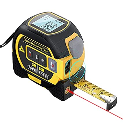 Weytoll 3 in1 Laser Tape Measure, 60M Digital Tape Measure with Laser, 5 Measurement & Modes Data Storage, Digital Tape Measure with M/in/Ft Unit Switch,IP54 Waterproof & Dust-Proof