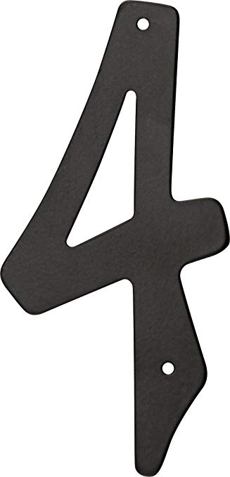 HIllman 841624 4-Inch Nail-On Black Die Cast Aluminum, House Number 4