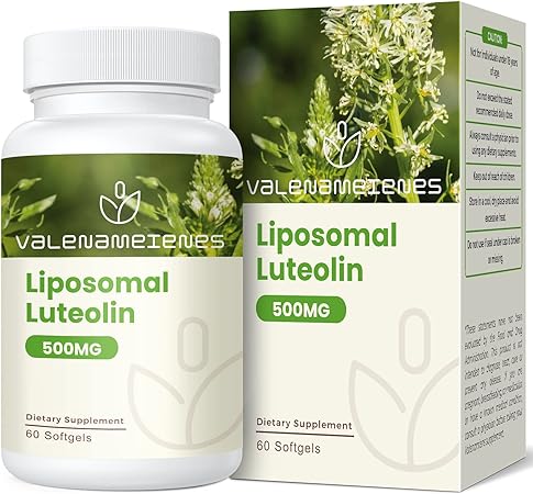 Liposomal Luteolin 500mg, High Absorption, Antioxidant Supplement, Luteolin Supplement for Boosts Brain, Nervous, & Immune System Health – 60 Softgels, 30-Day Supply