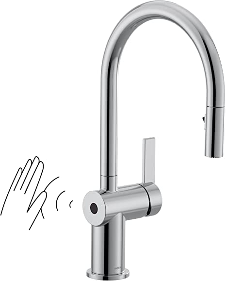 Moen 7622EWC CIA Motionsense Wave Sensor Touchless One Handle Pulldown Kitchen Faucet Featuring Power Clean, Chrome