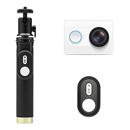 YI WiFi Action Camera Set Full HD 1080P155 Wide Angle Sport Camera, Ambarella A7LS Chip, Sensor from Sony, with Selfie Stick and Bluetooth Remote - White