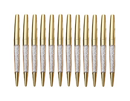 MengRan Shine Gold Diamond Crystal Ballpoint Pen (Pack of 12)