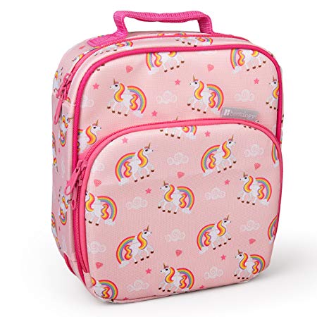 Bentology Insulated Durable Lunch Bag - Reusable Lunch Box Meal Tote with Handle and Pockets, Works Bento Box, Bentgo, Kinsho, Yumbox (10"x8"x3.5") - Unicorn