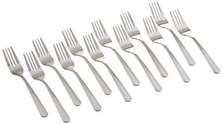 Winco 0001-06 12-Piece Dominion Salad Fork Set, 18-0 Stainless Steel