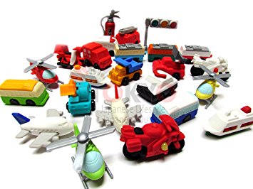 10 Assorted Iwako Eraser - Vehicle Collection (Erasers will be randomly selected from the image shown)