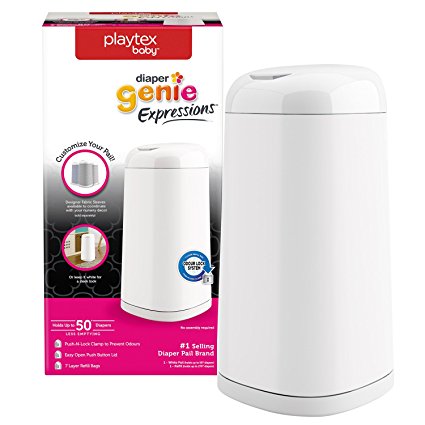 Playtex Baby Diaper Genie Expressions Customizable Diaper Pail System, Includes Diaper Pail Starter Refill