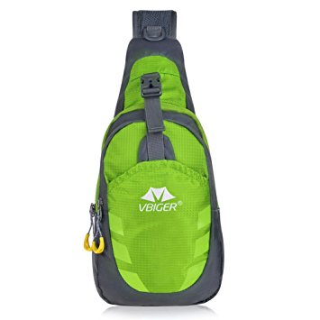 Vbiger Sling Bag Outdoor Sports Chest Bag Shoulder Pack (Black)