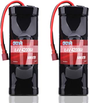 AWANFI 8.4V NiMH 4200mAh 7-Cell Hump Pack RC Battery with Deans Plug for Most 1/10 Scale RC Car Truck Boat Traxxas LOSI Associated HPI Kyosho Tamiya Hobby(2 Pack)