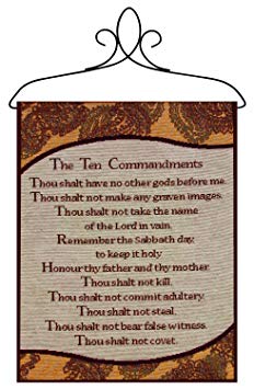Manual Inspirational Collection 13 X 18-Inch Wall Hanging with Frame, Ten Commandments