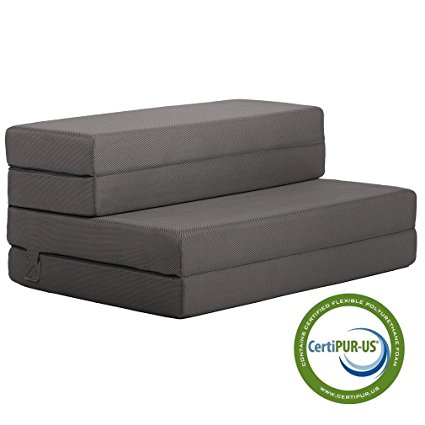 Portable Mattress Sofa Folding Bed-Lightweight and Portable Ultra Soft Removable Cover with Non-Slip Bottom 4 inch Thick-Full