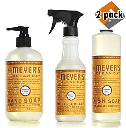 Mrs. Meyers Clean Day Orange Clove Kitchen Basics Set, 2 Pack