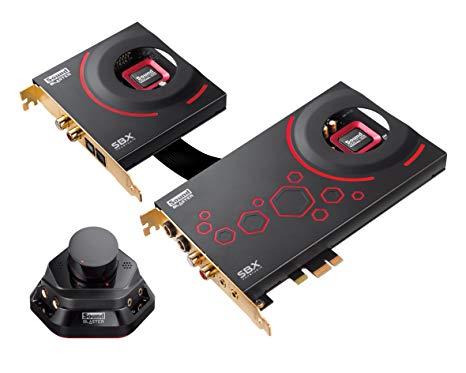 Creative Sound Blaster ZxR PCIe Audiophile Grade Gaming Sound Card with High Performance Headphone Amp and Desktop Audio Control Module