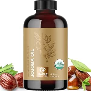 Organic Jojoba Oil Cold Pressed Unrefined - 100% Pure Jojoba Oil Organic Certified for Skin Hair & Nails - Organic Skin Care & Natural Beauty DIY Carrier Oil - Dermatologist Tested & Non GMO (4oz)