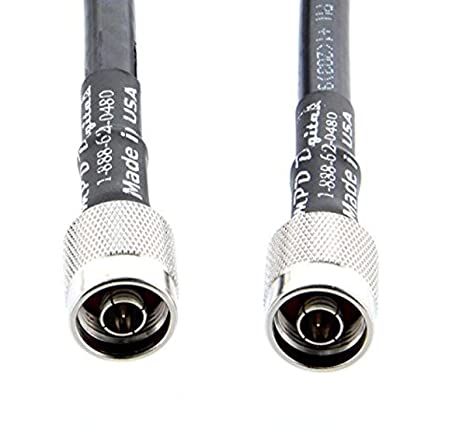 Times Microwave Extension Cable 15' N Male to N Male LMR400 Coax Antenna 50 Ω Cable (10355-15C) - with Polyolefin Cross-Linked Strain Relief