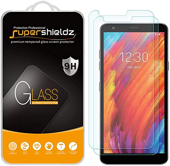 (2 Pack) Supershieldz for LG Aristo 4 Plus Tempered Glass Screen Protector, Anti Scratch, Bubble Free