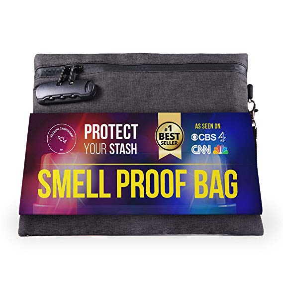Smell Proof Bag , 12x10 Air Tight Container With Combination Lock, Water Resistant Scent Proof Bag, Medicine Bag And Herb Stash Odor Proof Bag.