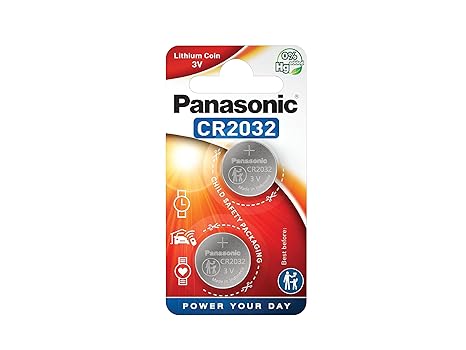 Cr2032 Battery (2 Pack) - Panasonic, Lithium Coin Cell, 3V