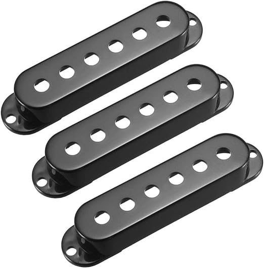 uxcell Plastic Single Coil Pickup Cover for Guitar Parts, Black- 50mm 3Pcs