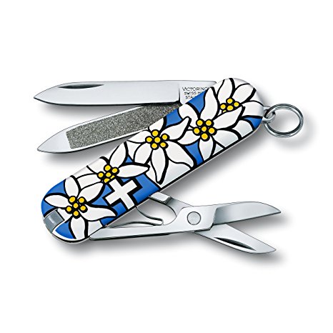 Victorinox Swiss Army Classic Pocket Knife, Blue Edelweiss