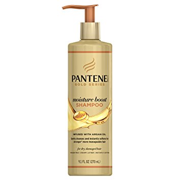 Pantene Pro-V Gold Series Moisture Boost Shampoo, 9.1 Fluid Ounce for African American, Ethnic and Curly Hair Care