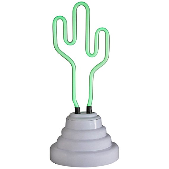 Sunology Small Neon Desk Lamps (Cactus White Tier)