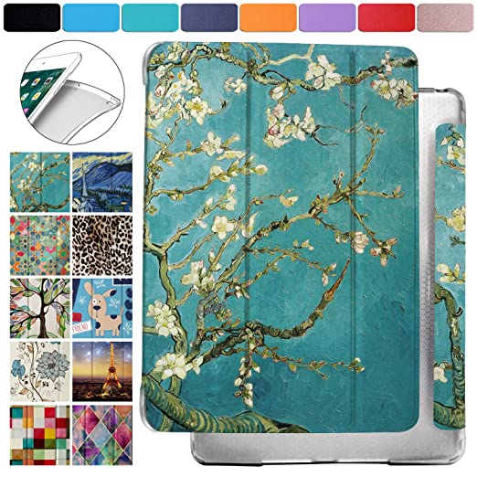 DuraSafe Cases For iPad Air 1st Generation 2013 - 9.7 Inch Protective Durable Shock Proof Cover with Supportive Dual Angle Stand & Honeycomb Pattern Clear Back - Blossom