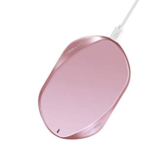 Acctisen Fast Wireless Charger, Qi Certified Ultra-Safe Wireless Charger Pad, Compatible 7.5W iPhone Xs Max/XR/XS/8/8 Plus, 10W Fast-Charging Samsung Galaxy S9/S9 /S8/S8 /S7/S7 Edge More (Rose Gold)