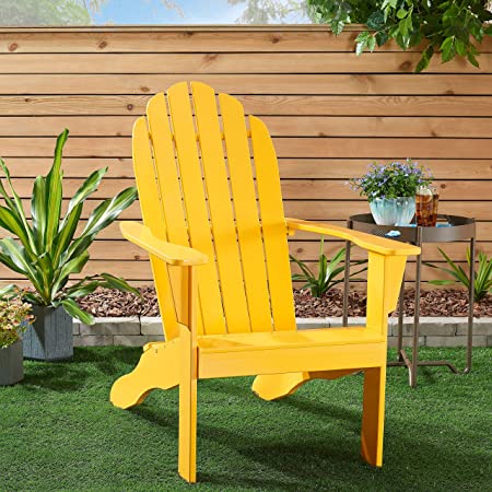 Adirondack Mainstays Wooden Outdoor Chair (Yellow Finish)