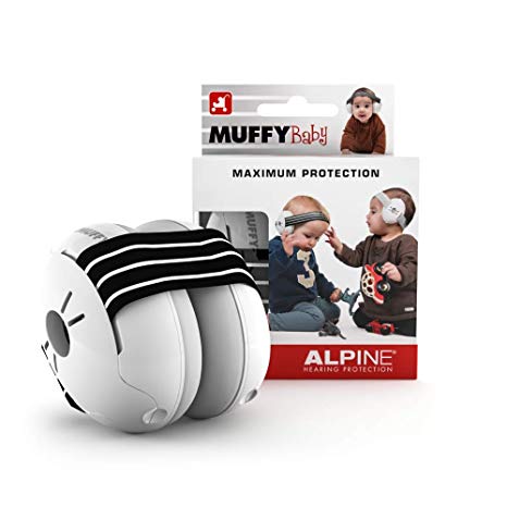 Alpine Muffy Baby Ear Protection – Baby Ear Muffs – Noise Protection for Babies and Toddlers up to 36 Months – Comfortable Infant Ear Protection - Prevent Hearing Damage & Improve Sleep, Black