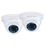 Night Owl Security 2 Pack Hi-Resolution 900 TVL Security Dome Cameras with 75-Feet of Night Vision