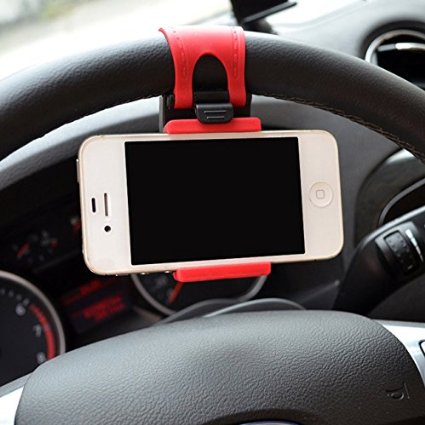 iTimo Universal Car Steering Wheel Mobile Phone Stand Holder Mount Clip Buckle Socket Hands Free for iPhone 6 Plus Samsung