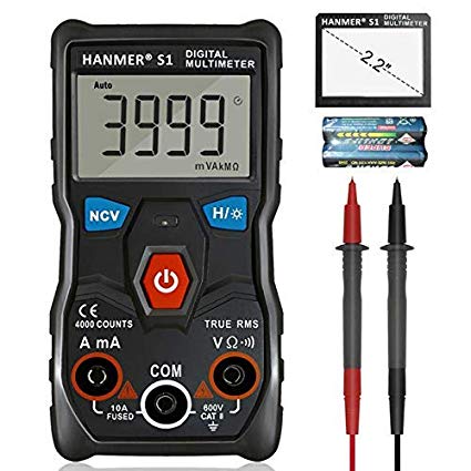 Hanmer Multimeter, Auto-Ranging Digital Multimeter, Electrical Tester with NCV,True RMS 4000 Counts AC/DC Voltmeter Ammeter Ohmmeter, Resistance, Live Line Digital Testers with LCD Backlight.