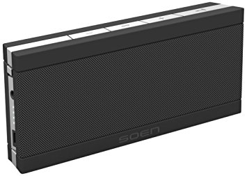 Soen TRANSIT XS Portable Wireless Speaker with Bluetooth 4.0, Rechargeable Battery and Patented Momentum Port for Clean, Deep Bass (Black)