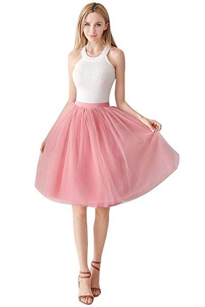 Babyonlinedress Adult Tulle Ballet Tutu Layered Mini Skirt Women's A Line Princess Petticoat for Prom Party Petticoat ZLCPA1697