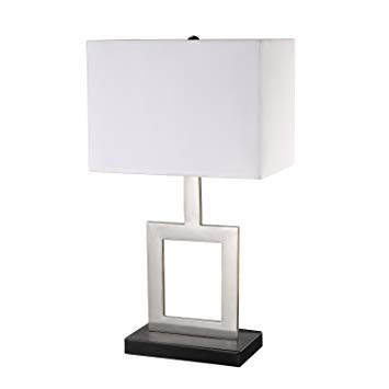 Globe Electric 11388 Table Lamp, 21", Brushed Nickel