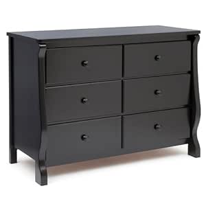 Delta Children Universal 6 Drawer Dresser with Interlocking Drawers, Ebony Black