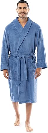 Fruit of the Loom Mens Solid Plush Fleece Robe