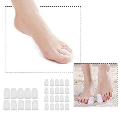 30 Pieces Gel Toe Caps, Silicone Toe Protector Toe Covers to Protect from Rubbing, Ingrown Toenails, Corns, Blisters, Hammer Toes and Other Painful Toe Problems
