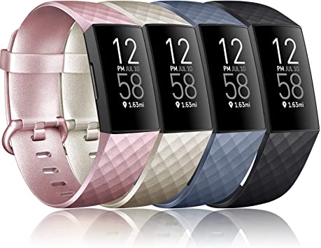 Vancle Bands Compatible with Fitbit Charge 4 / Charge 3 / Charge 3 SE Bands, Classic Soft Replacement Wristband Sport Strap for Fitbit Charge 4 and Charge 3 Charge 3 SE Fitness Activity Tracker Women Men Small Large