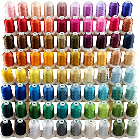 New brothread 80 Spools Polyester Embroidery Machine Thread Kit 1000M (1100Y) Each Spool - New Colors Compatible with Janome and RA Colors