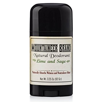 Mountaineer Brand All Natural Deodorant: Lime and Sage--Aluminum Free for Men and Women 3.25 oz