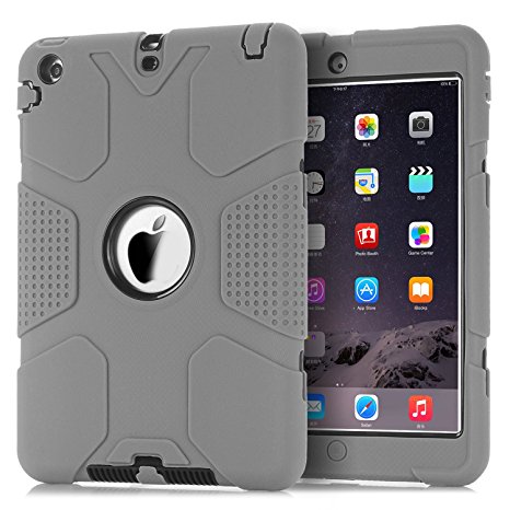 iPad Mini Case, iPad Mini 2 Case,iPad Mini 3 Case,TOPSKY [Robot Series] High Impact Defender Shockproof Case For iPad Mini/ iPad Mini 2/ iPad Mini 3, Grey/Black